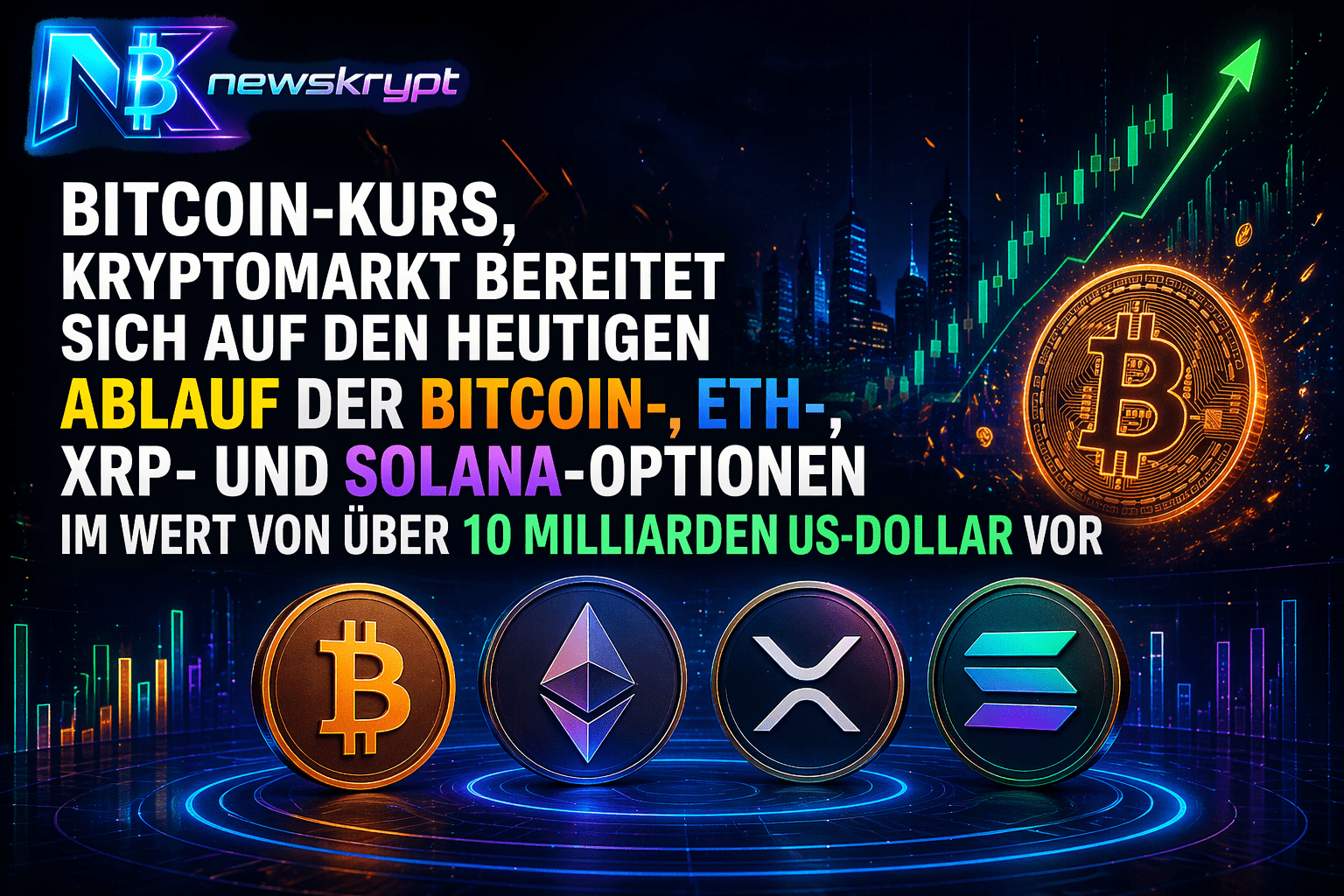 Bitcoin-kurs, Kryptomarkt bereitet sich auf den heutigen Ablauf der Bitcoin-, ETH-, XRP- und Solana-Optionen im Wert von über 10 Milliarden US-Dollar vor