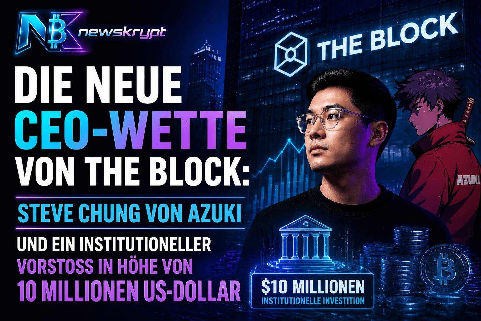 Die neue CEO-Wette von The Block: Steve Chung von Azuki und ein institutioneller Vorstoß in Höhe von 10 Millionen US-Dollar