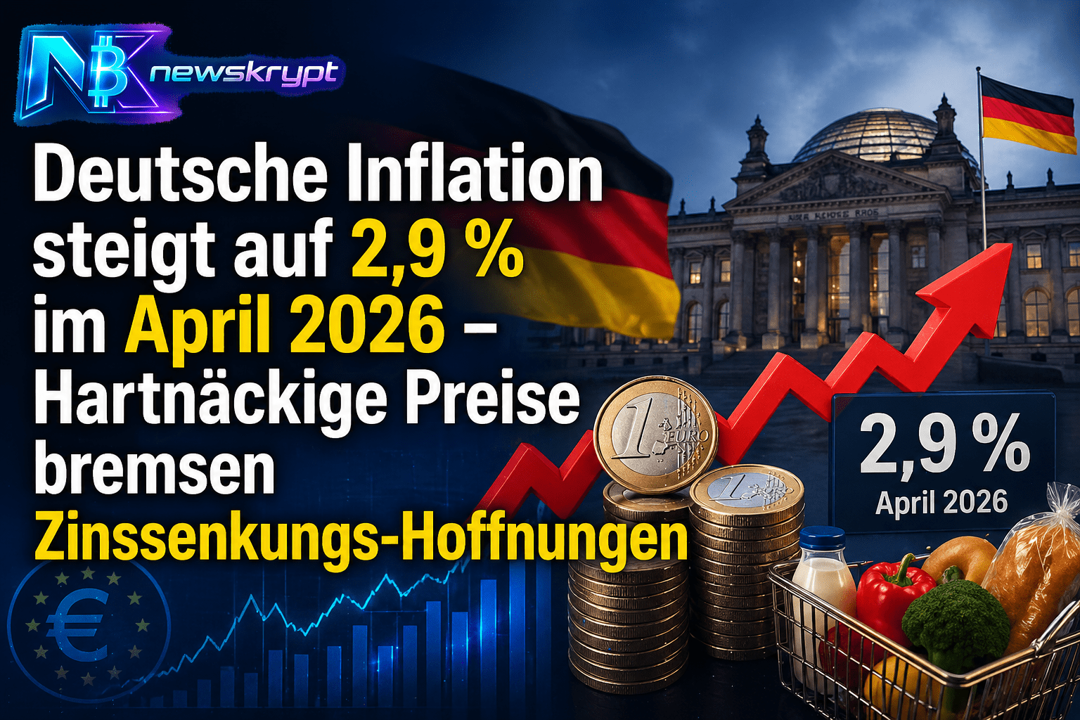 Deutsche Inflation steigt auf 2,9 % im April 2026 – Hartnäckige Preise bremsen Zinssenkungs-Hoffnungen