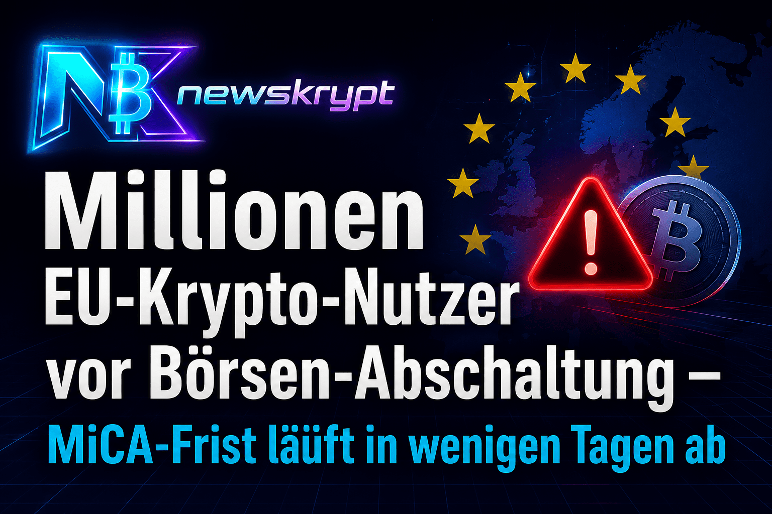 Gliederung: "Millionen EU-Krypto-Nutzer vor Börsen-Abschaltung – MiCA-Frist läuft in wenigen Tagen ab"