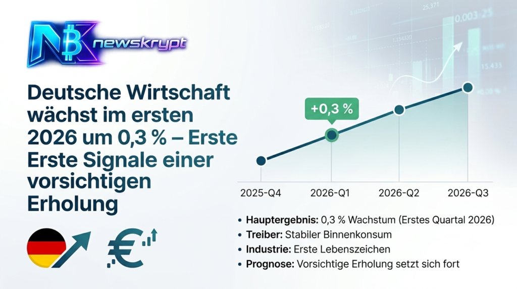 Deutsche Wirtschaft wächst im ersten Quartal 2026 um 0,3 % – Erste Signale einer vorsichtigen Erholung Deutsche Wirtschaft wächst im ersten Quartal 2026 um 0,3 % – Erste Signale einer vorsichtigen Erholung