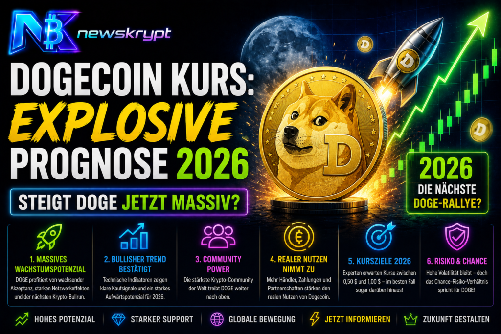 Dogecoin Kurs: Explosive Prognose 2026 – Steigt DOGE jetzt massiv?
