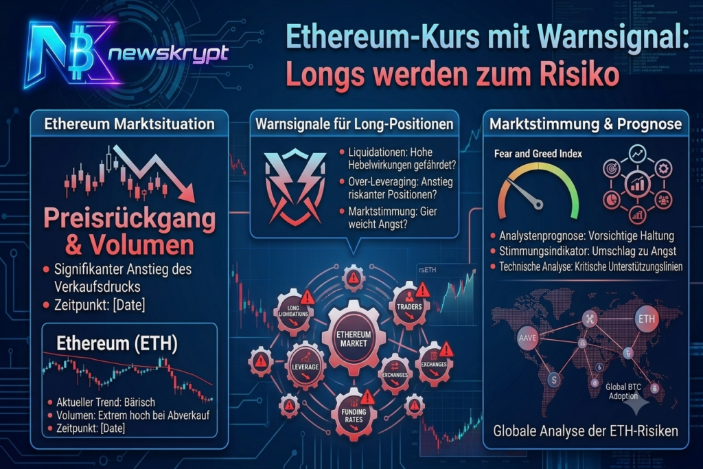 Ethereum-Kurs mit Warnsignal:Longs werden zum Risiko Ethereum-Kurs mit Warnsignal:Longs werden zum Risiko
