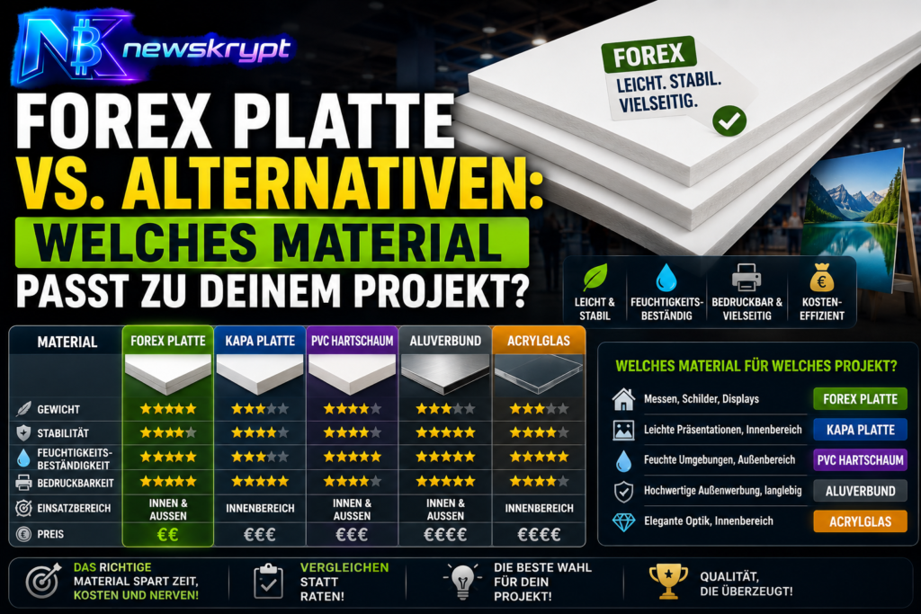 Forex Platte vs. Alternativen: Welches Material eignet sich? Forex Platte vs. Alternativen: Welches Material passt zu deinem Projekt?