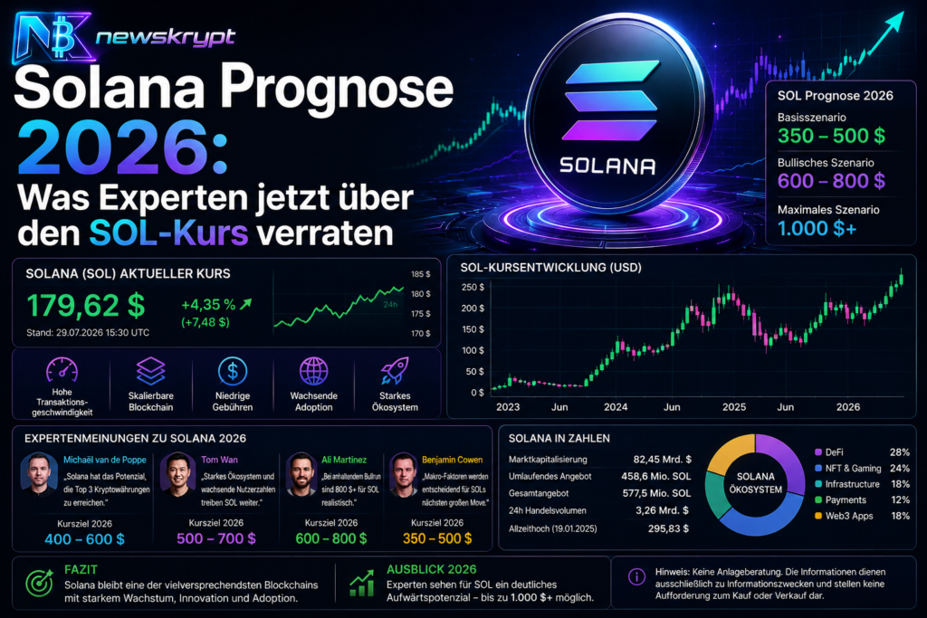 Solana Prognose: Was Experten jetzt über den SOL-Kurs verraten Solana Prognose 2026: Was Experten jetzt über den SOL-Kurs verraten