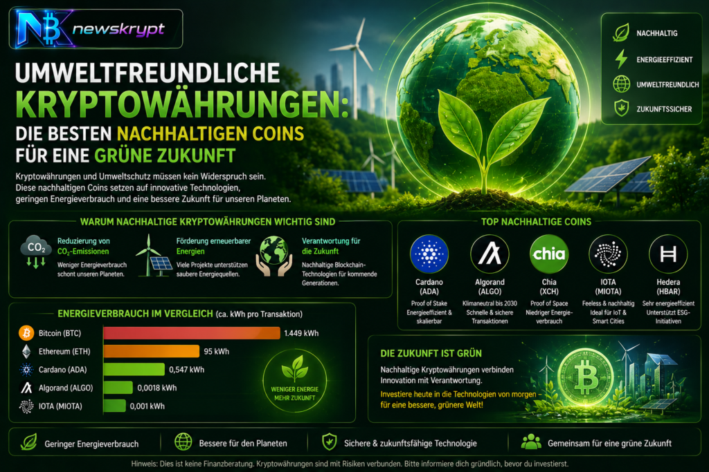 Umweltfreundliche Kryptowährungen: Die besten nachhaltigen Coins für eine grüne Zukunft Umweltfreundliche Kryptowährungen: Die besten nachhaltigen Coins für eine grüne Zukunft